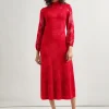 A-Line Jacquard Knit Maxi Dress