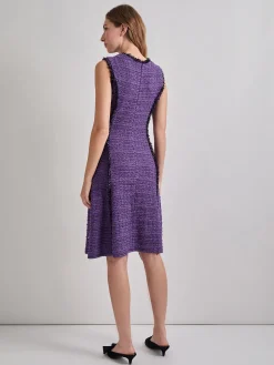 A-Line Princess Seam Fringe Trim Knit Dress
