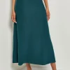A-Line Textural Stripe Cashmere Midi Skirt