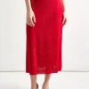 A-Line Tonal Patterned Knit Midi Skirt