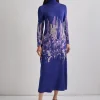 A-Line Watercolor Soft Knit Maxi Dress