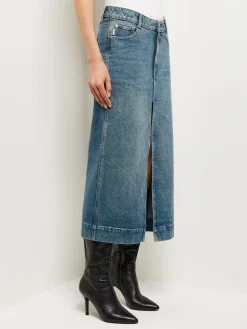 Asra Denim Maxi Skirt