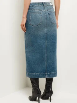 Asra Denim Maxi Skirt