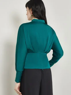 Batwing Sleeve Blouse - Crepe De Chine