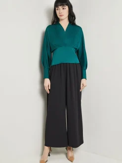 Batwing Sleeve Blouse - Crepe De Chine