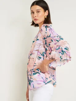 Bell Sleeve Blouse - Pleated Blouse | Misook