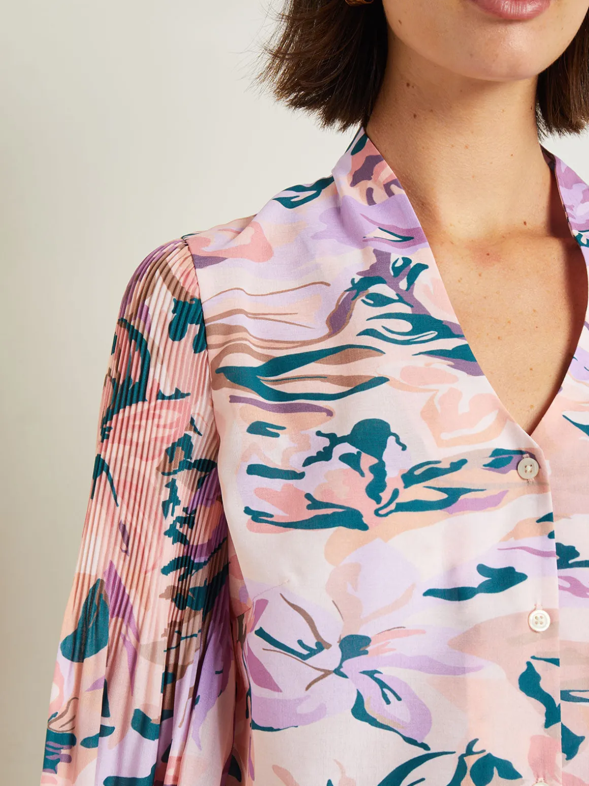 Bell Sleeve Blouse - Pleated Blouse | Misook