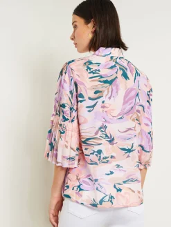 Bell Sleeve Blouse - Pleated Blouse | Misook