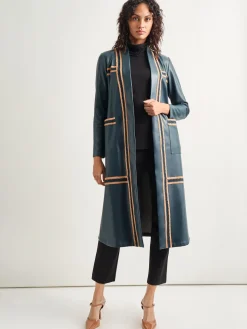 Belted Long Vegan Leather Jacket