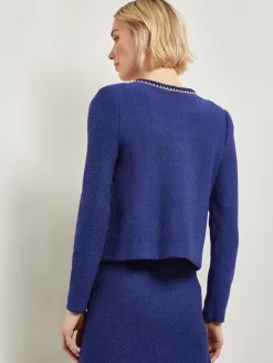 Braided Trim Boucle Knit Jacket