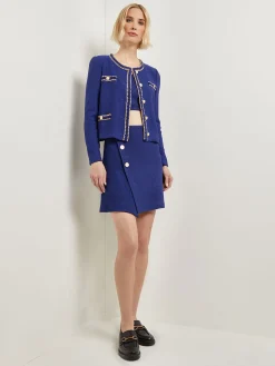 Braided Trim Boucle Knit Jacket