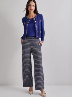 Braided Trim Boucle Knit Jacket
