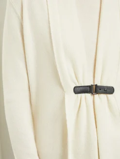 Buckle Detail Shawl Collar Cashmere Cardigan