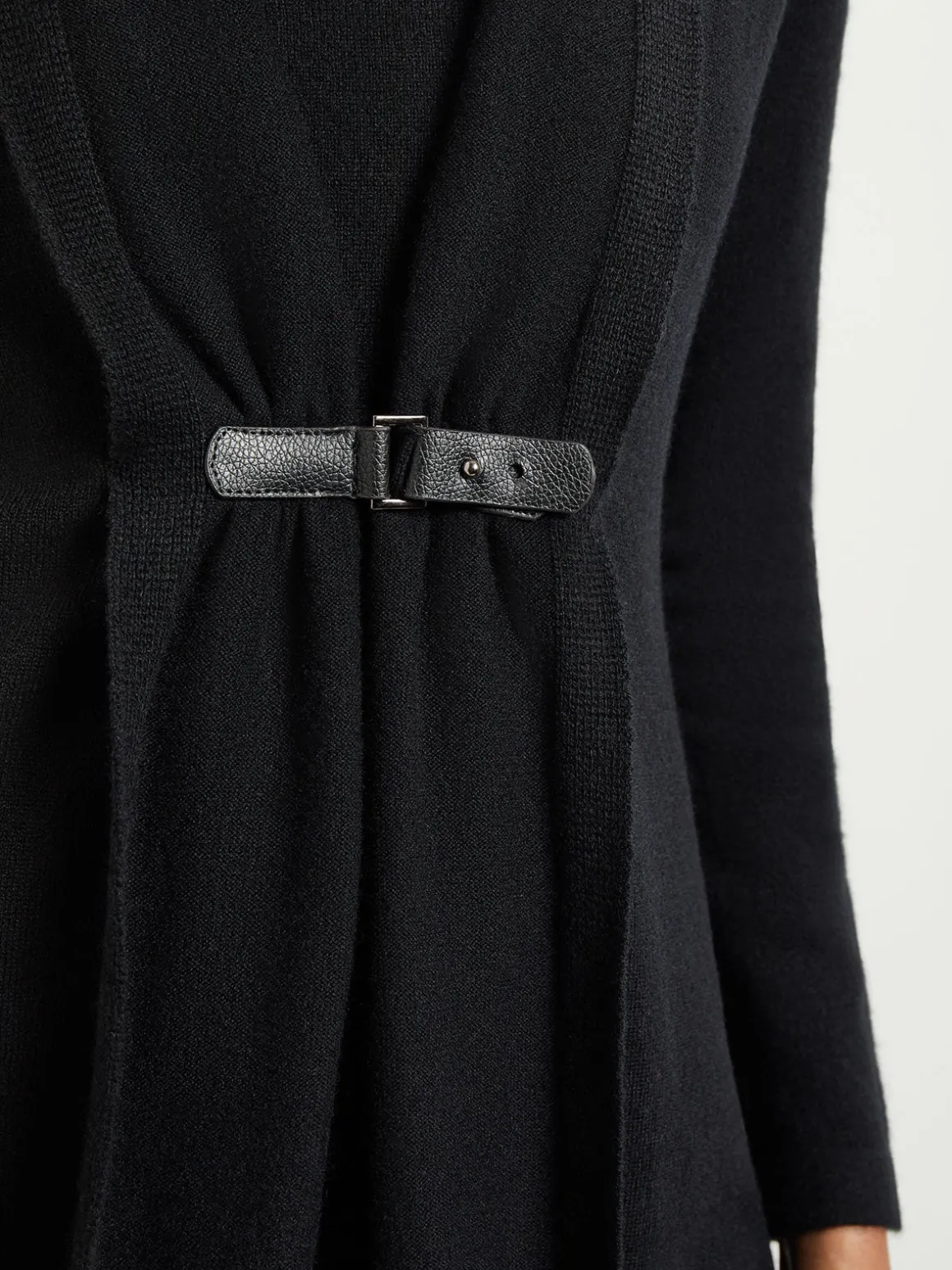 Buckle Detail Shawl Collar Cashmere Cardigan