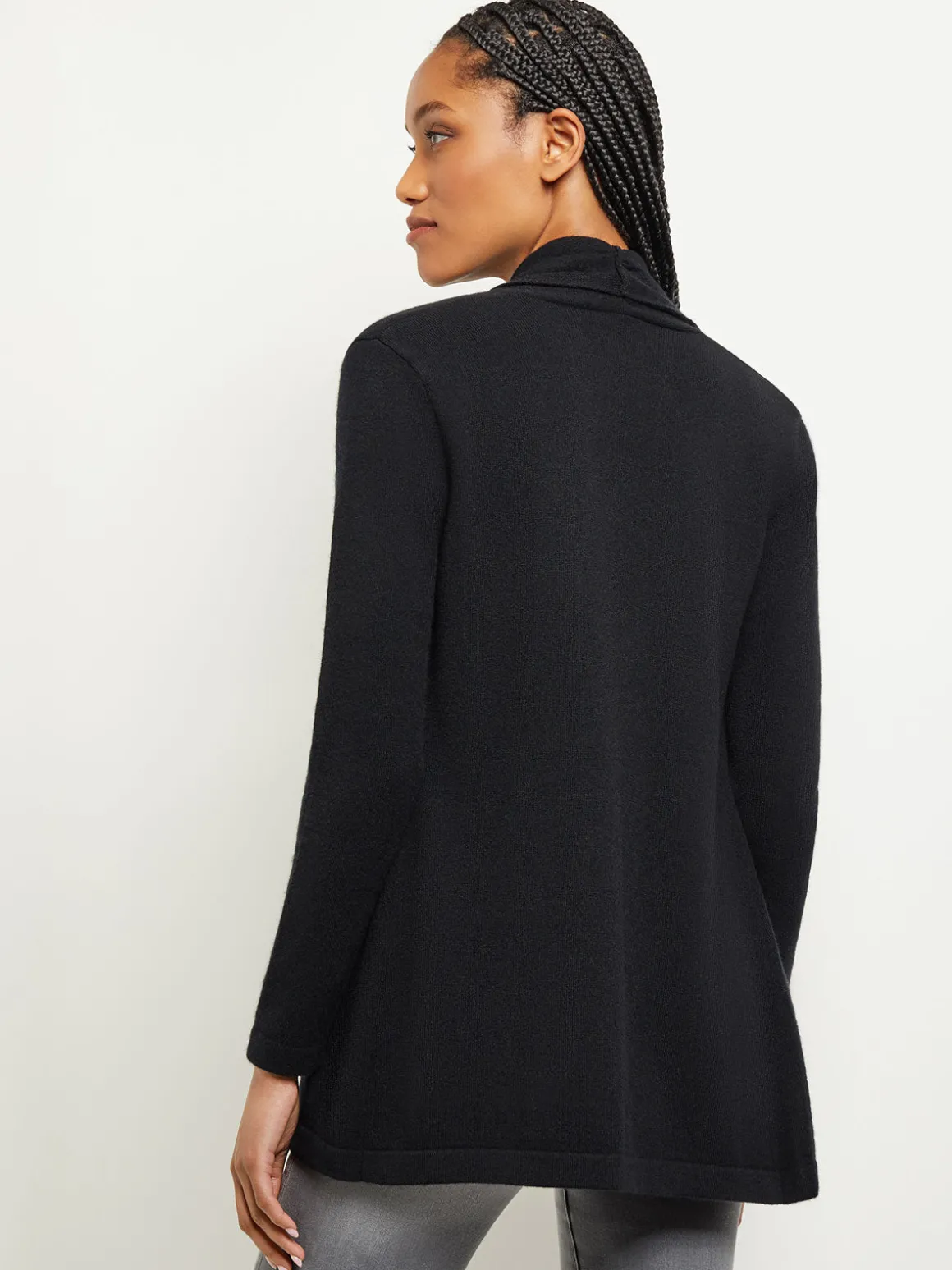 Buckle Detail Shawl Collar Cashmere Cardigan