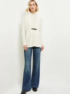 Buckle Detail Shawl Collar Cashmere Cardigan