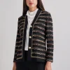 Chain Trim Lurex Knit Jacket
