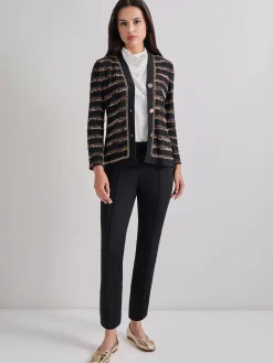 Chain Trim Lurex Knit Jacket