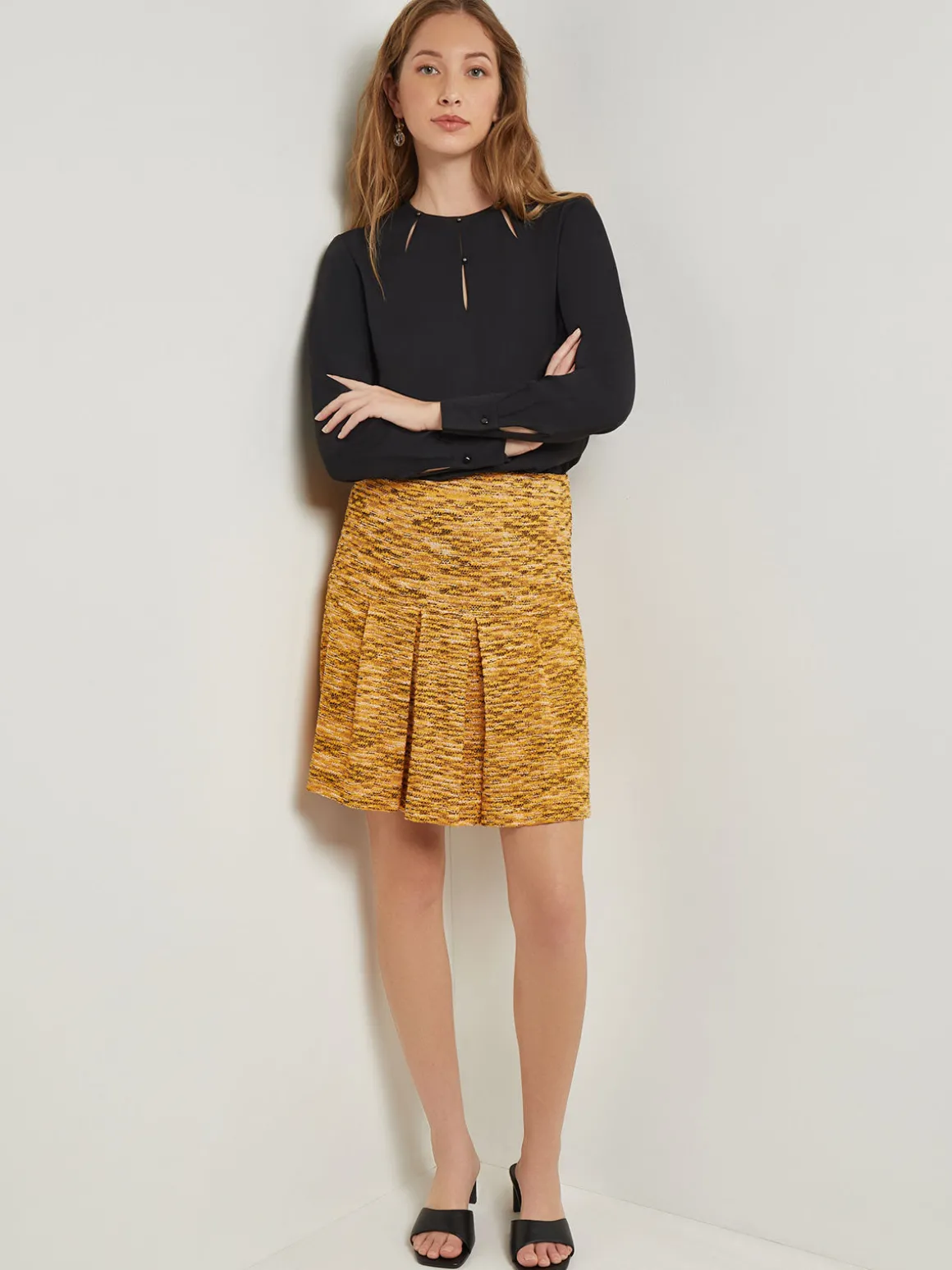 Embellished Neckline Blouse - Crepe De Chine