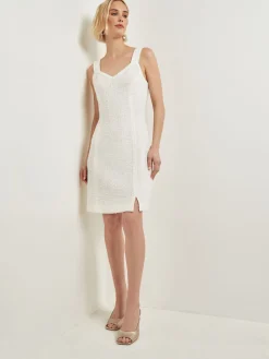 Eyelash Boucle Princess Seam Sheath Dress