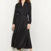 Fit-and-Flare Pleated Woven Maxi Dress