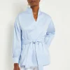 Funnel Neck Belted Cotton Blouse