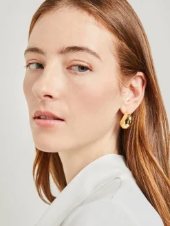 Gold Puffy Hoop Earrings