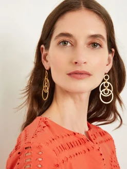 Handmade Matte Gold Dual Layer Multi Hoop Earring