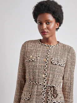 Heritage Fit Braid Trim Tweed Knit Jacket