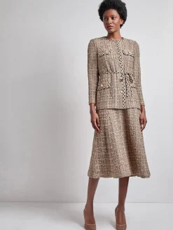 Heritage Fit Braid Trim Tweed Knit Jacket