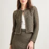 Heritage Fit Curbed Chain Trim Lurex Knit Jacket