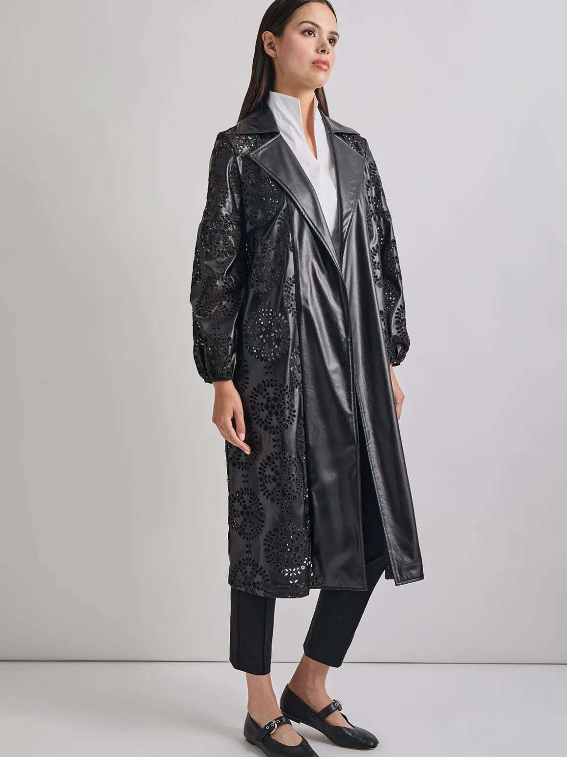 Heritage Fit Open Front Vegan Leather Jacket
