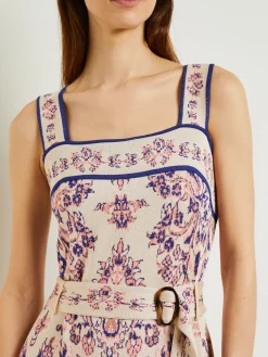 High-Low A-Line Dress - Soft Jacquard Knit