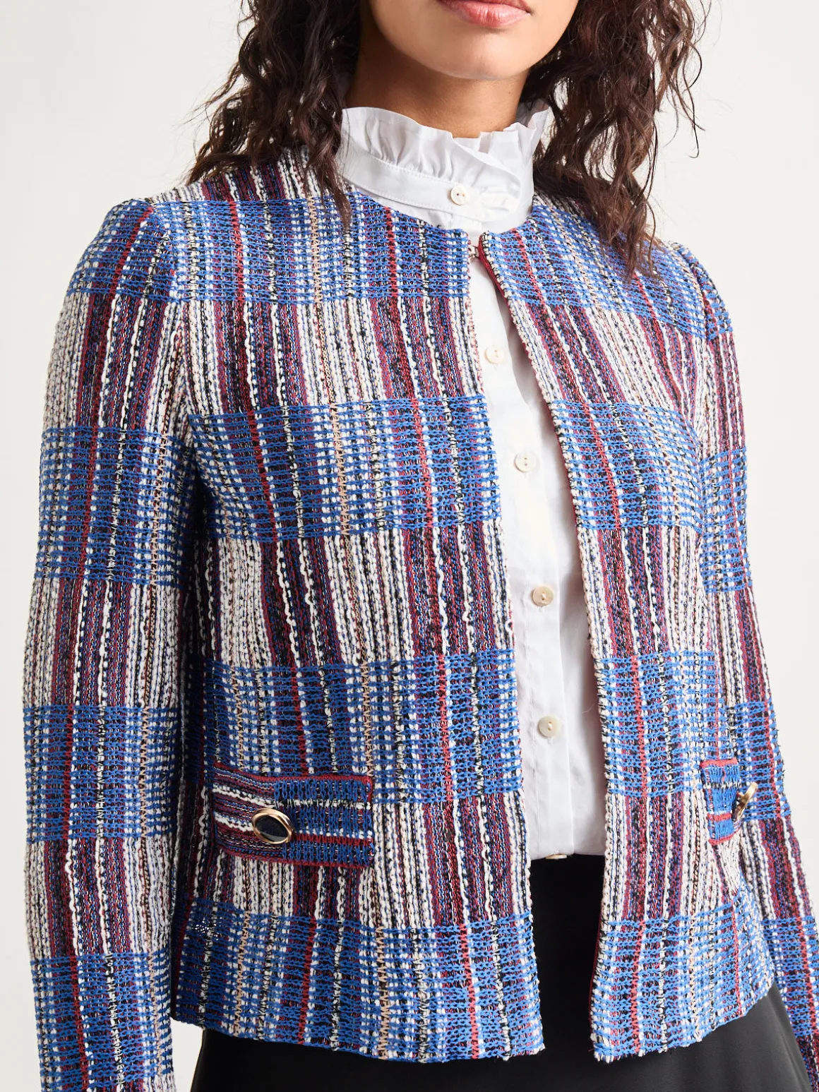Jewel Neck Tweed Jacket