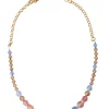 18K Matte Gold Plated Mixed Crystal Necklace