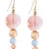 18K Matte Gold Plated Multi-colored Crystal Earrings