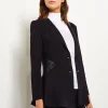 Lace Accent Tailored Knit Blazer