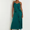 Maxi A-Line Dress - Ruffled Crepe De Chine
