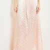 Maxi A-Line Skirt - Chevron Textured Crepe de Chine