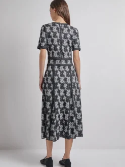 Modern Fit & Flare Intarsia Knit Dress
