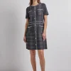Modern Fit Bold Plaid Tweed Knit Sheath Dress
