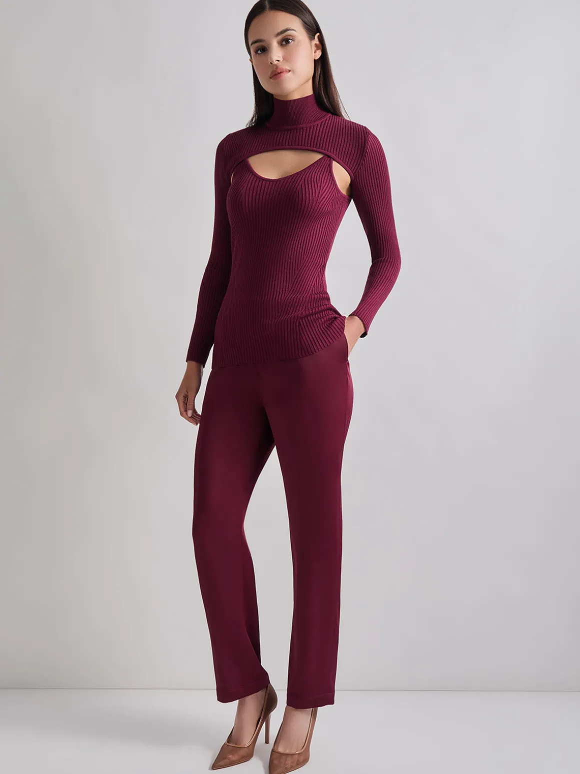Modern Fit Convertible Ribbed Soft Knit Top