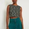 Modern Fit Cropped Tweed Knit Tank