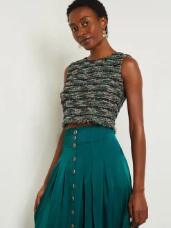 Modern Fit Cropped Tweed Knit Tank