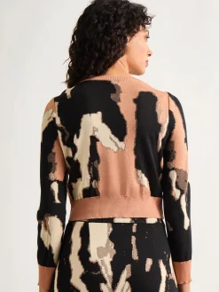 Modern Fit Short Jacquard Soft Knit Sweater Top