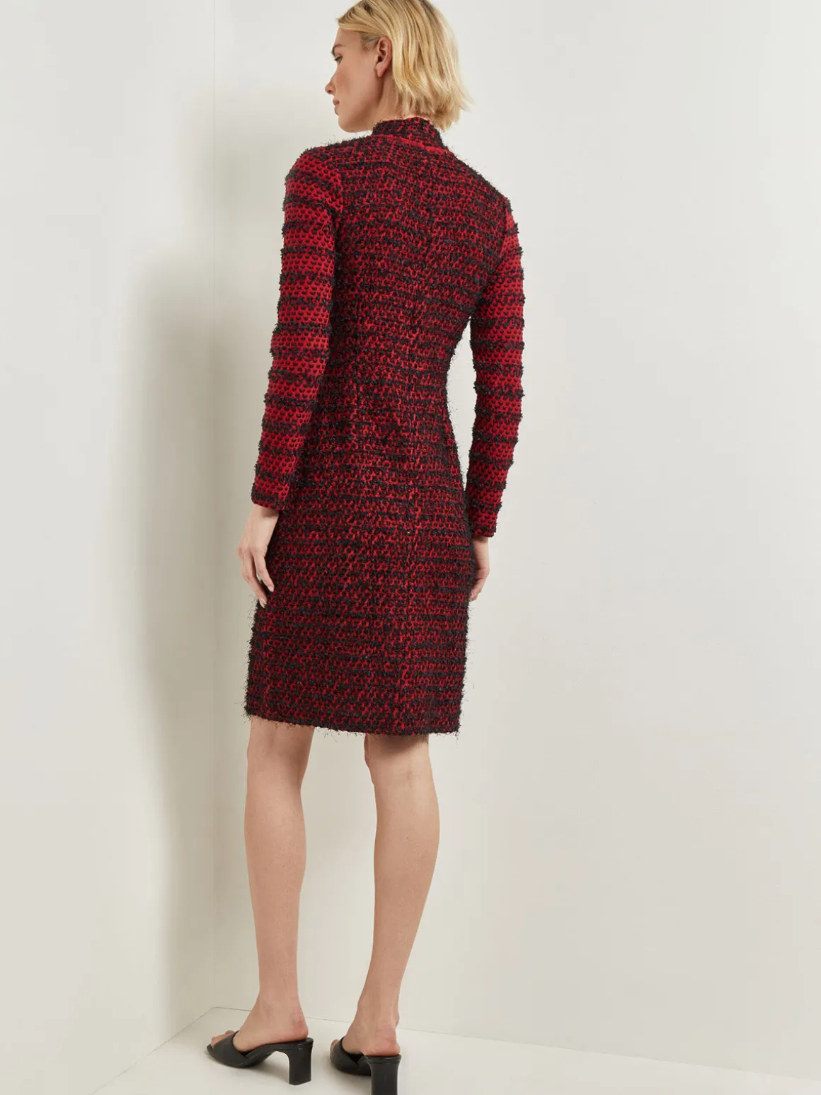 Modern Fit Two-Tone Eyelash Knit Sheath Dress