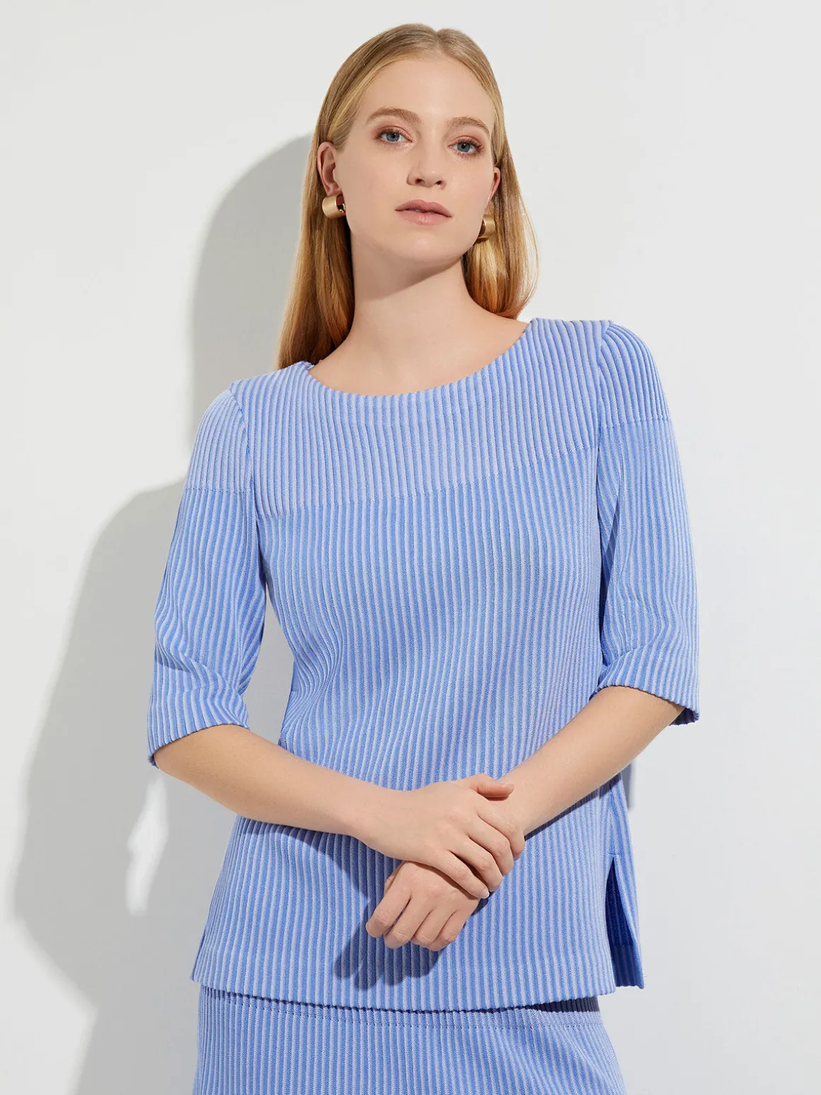 Multi-Stripe Soft Knit Tunic