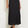 Pleated Crepe de Chine Maxi Skirt