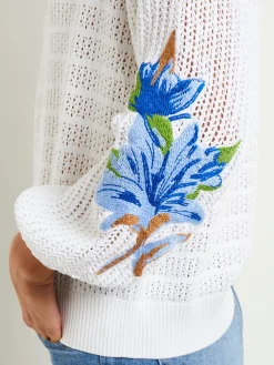 Pointelle Top - Balloon Sleeve Sweater | Misook