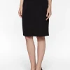 23" Straight Knit Skirt - Black Knit Pencil Skirt | Misook